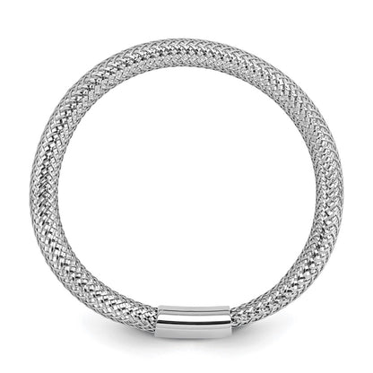 14K Yellow & Rhodium White Plating Polished Mesh Stretch Ring
