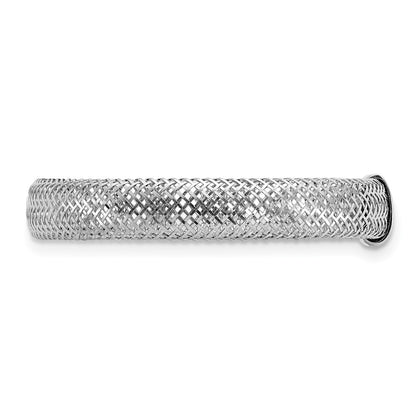 14K Yellow & Rhodium White Plating Polished Mesh Stretch Ring