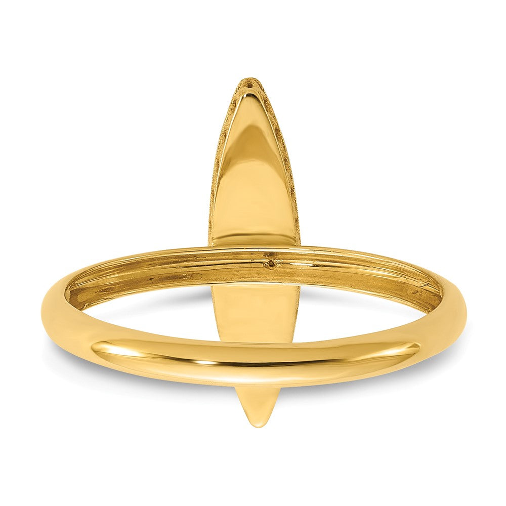 14K Yellow Gold Polished Mother Of Pearl Fancy Ring (Size 7 Only)