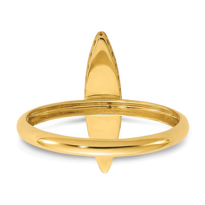 14K Yellow Gold Polished Mother Of Pearl Fancy Ring (Size 7 Only)