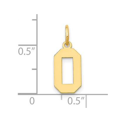 14k Yellow Gold 14k Small Polished Number 0 Charm