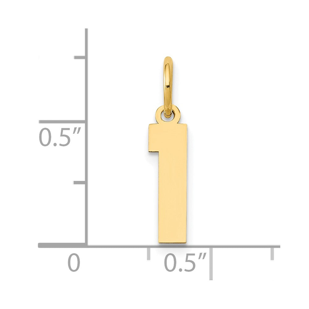 14k Yellow Gold 14k Small Polished Number 1 Charm