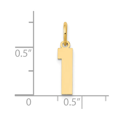 14k Yellow Gold 14k Small Polished Number 1 Charm