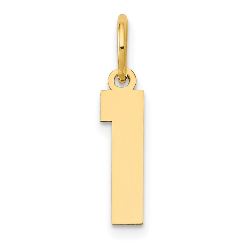 14k Yellow Gold 14k Small Polished Number 1 Charm
