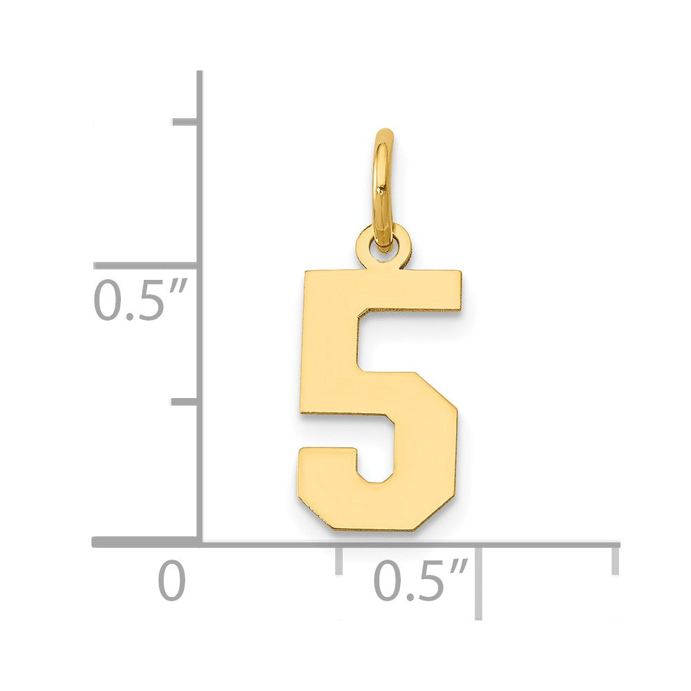 14k Yellow Gold 14k Small Polished Number 5 Charm