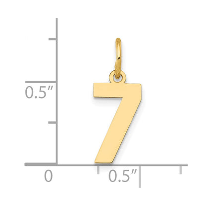 14k Yellow Gold 14k Small Polished Number 7 Charm