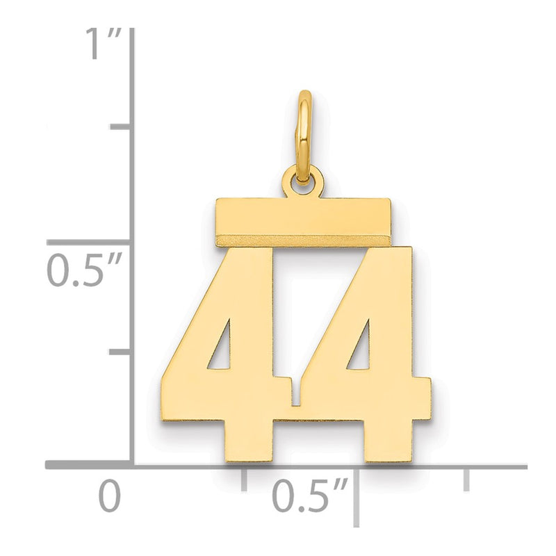 14k Yellow Gold Small Polished Number 44 Charm