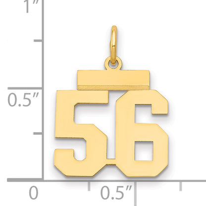 14k Yellow Gold Small Polished Number 56 Charm