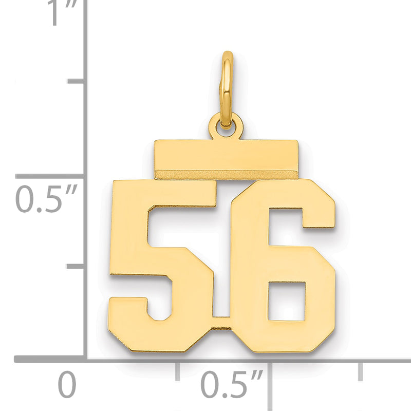 14k Yellow Gold Small Polished Number 56 Charm