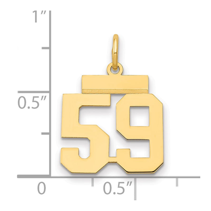 14k Yellow Gold Small Polished Number 59 Charm