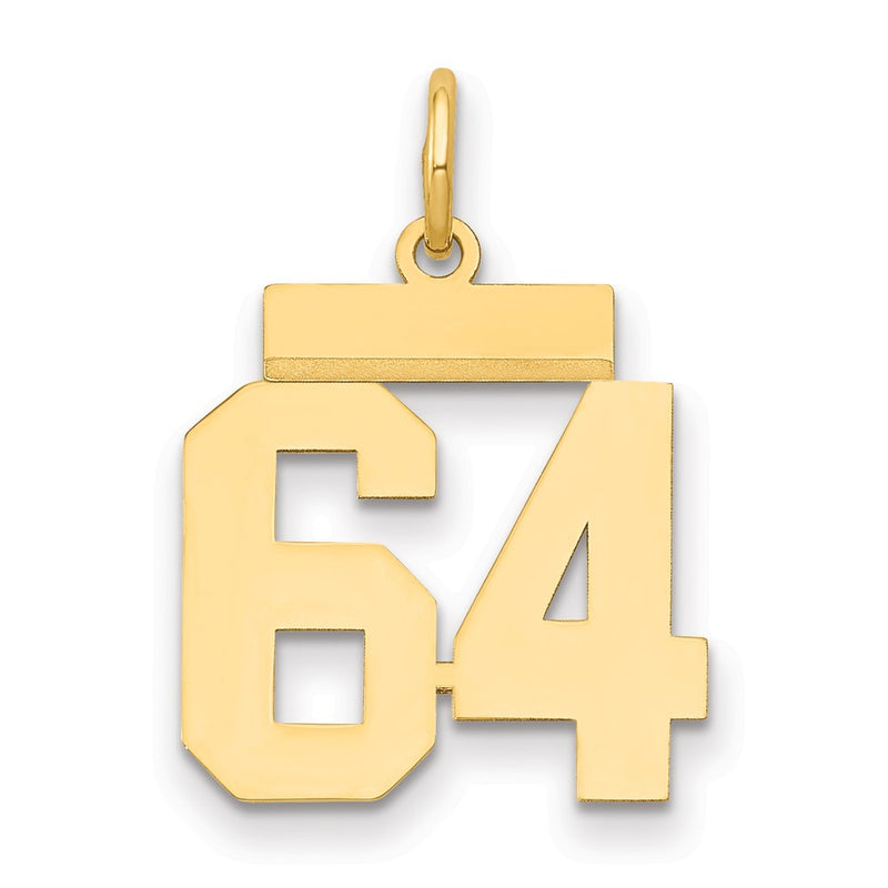14k Yellow Gold Small Polished Number 64 Charm