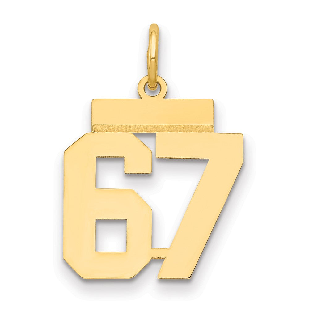 14k Yellow Gold Small Polished Number 67 Charm