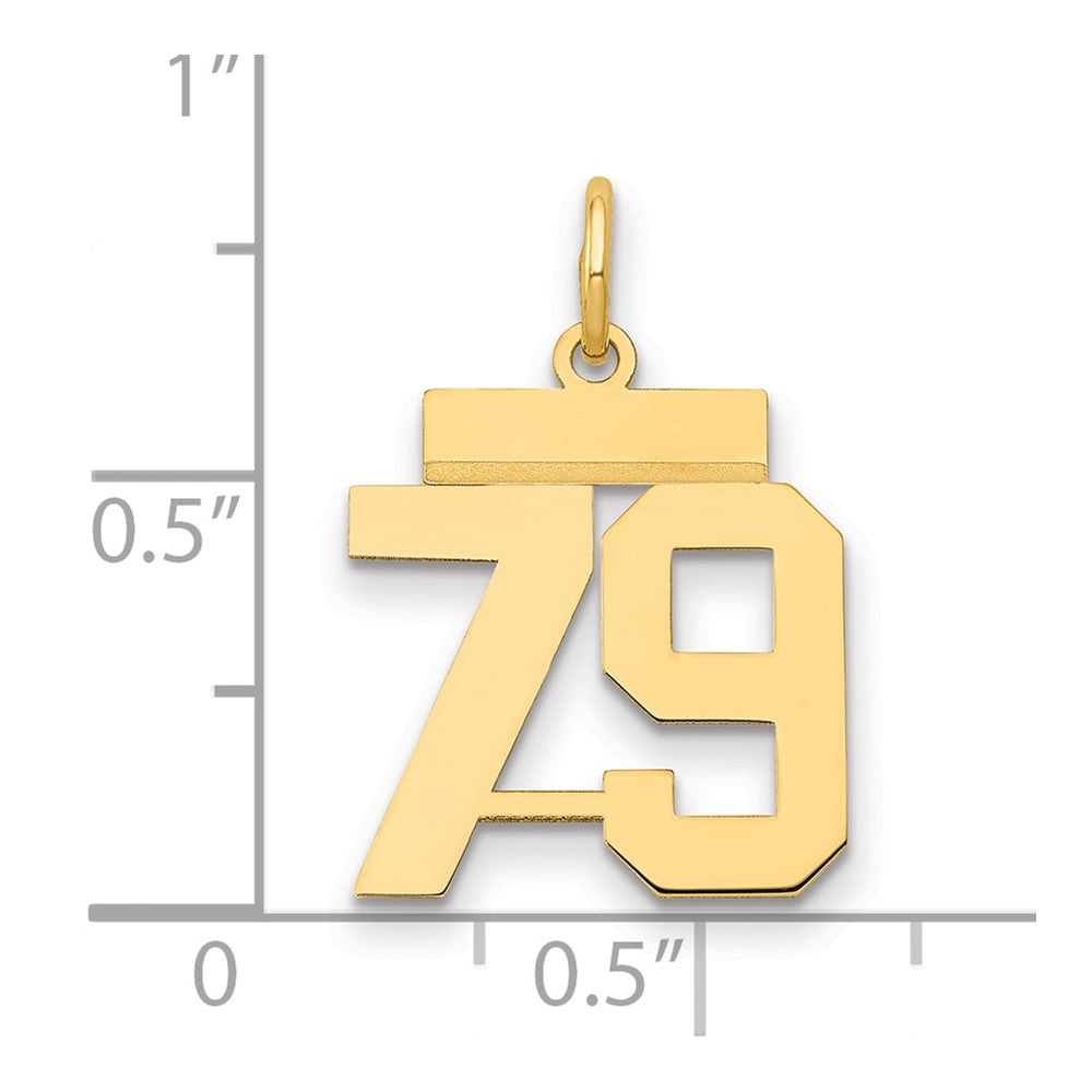 14k Yellow Gold Small Polished Number 79 Charm
