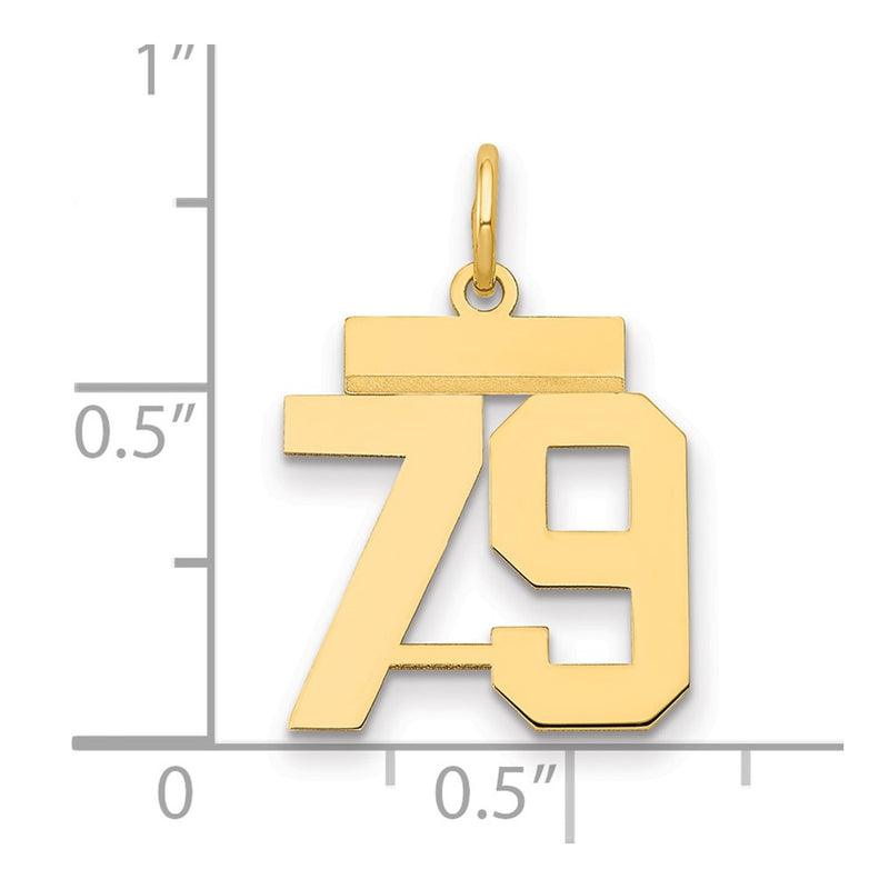 14k Yellow Gold Small Polished Number 79 Charm