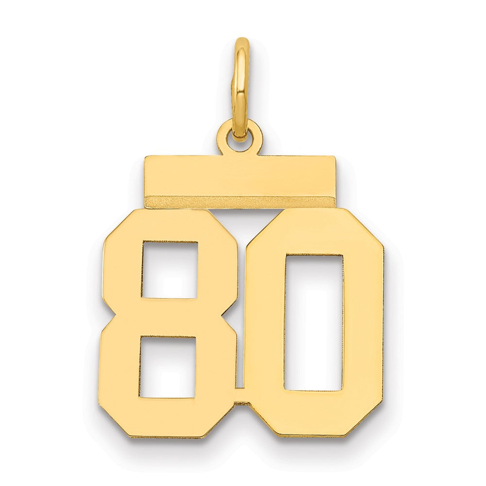 14k Yellow Gold Small Polished Number 80 Charm