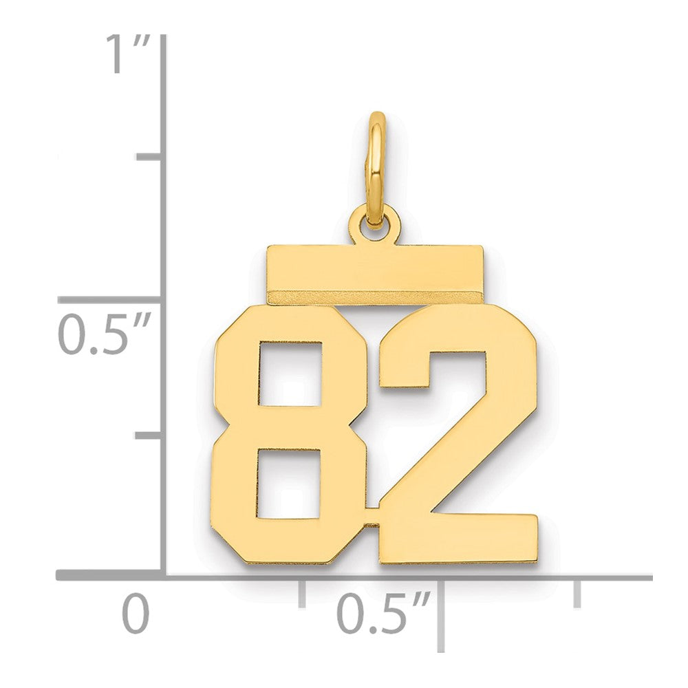 14k Yellow Gold Small Polished Number 82 Charm