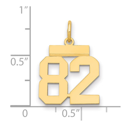 14k Yellow Gold Small Polished Number 82 Charm