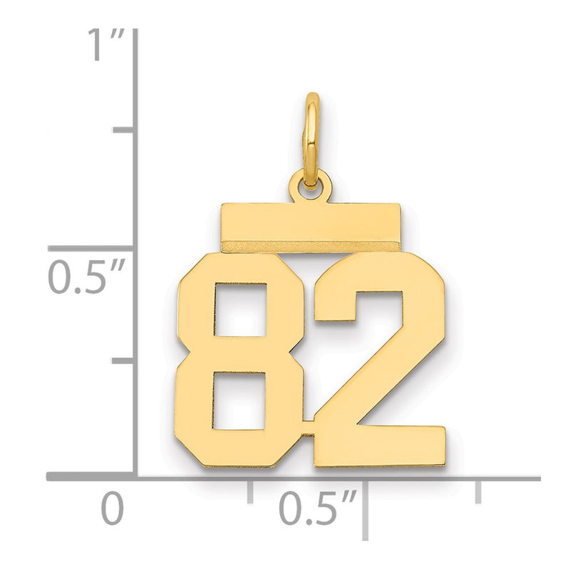 14k Yellow Gold Small Polished Number 82 Charm