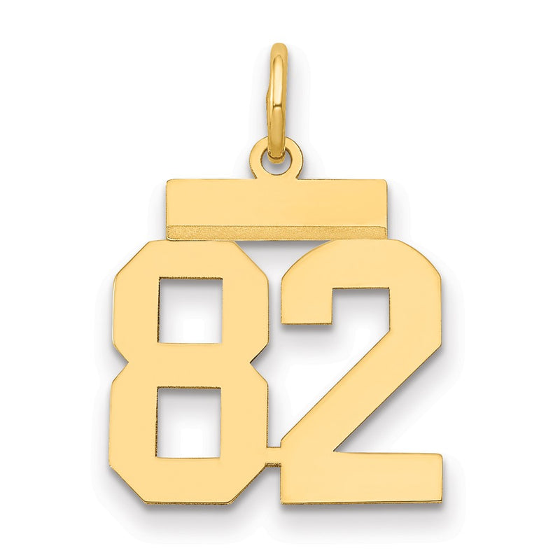 14k Yellow Gold Small Polished Number 82 Charm
