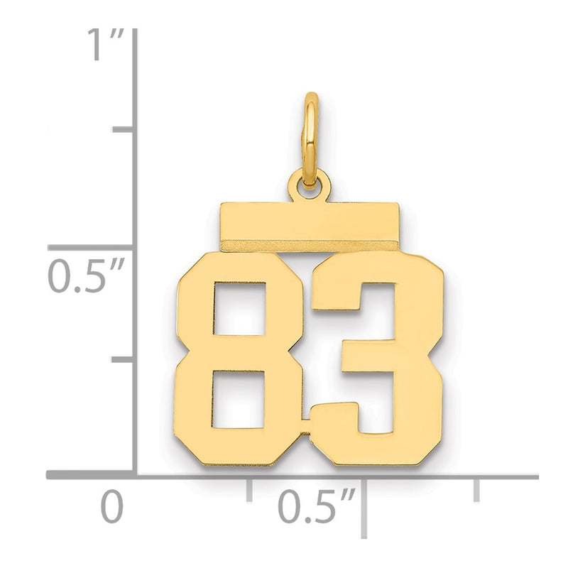 14k Yellow Gold Small Polished Number 83 Charm