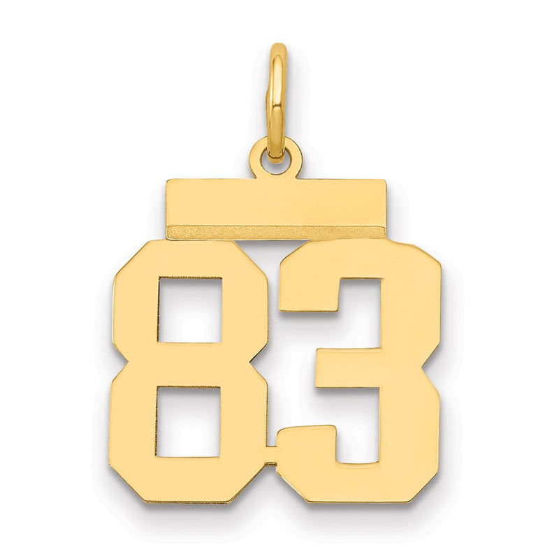 14k Yellow Gold Small Polished Number 83 Charm