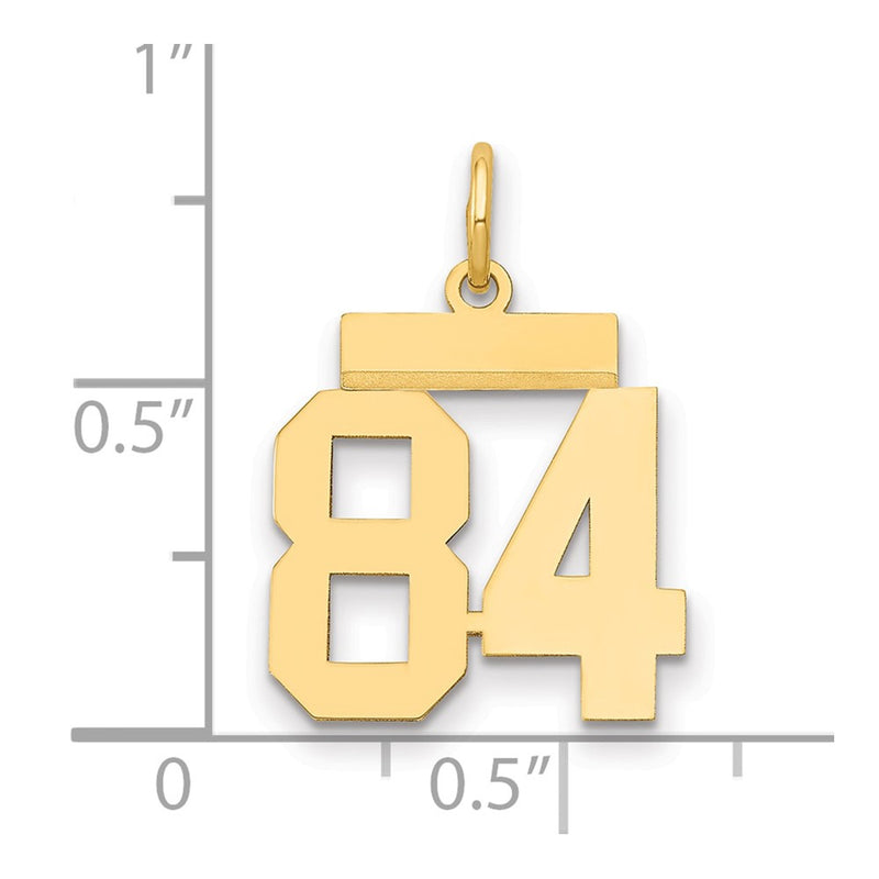 14k Yellow Gold Small Polished Number 84 Charm