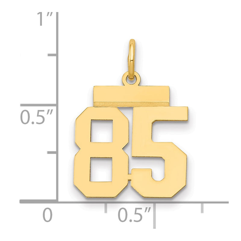 14k Yellow Gold Small Polished Number 85 Charm