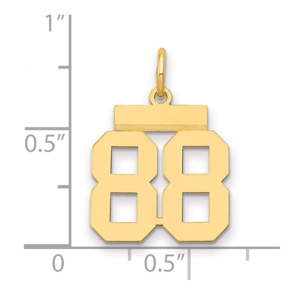 14k Yellow Gold Small Polished Number 88 Charm
