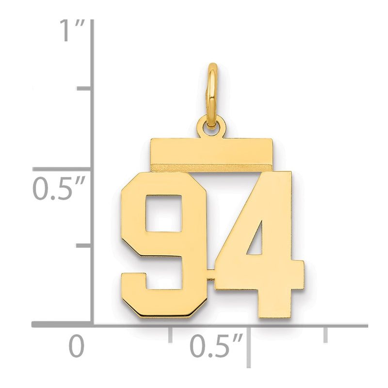 14k Yellow Gold Small Polished Number 94 Charm