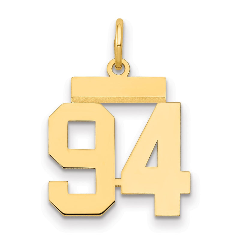 14k Yellow Gold Small Polished Number 94 Charm