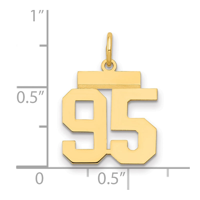 14k Yellow Gold Small Polished Number 95 Charm