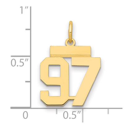 14k Yellow Gold Small Polished Number 97 Charm