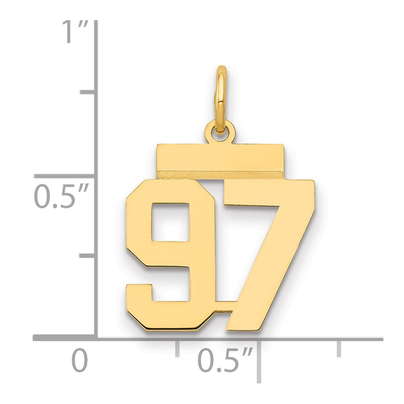 14k Yellow Gold Small Polished Number 97 Charm
