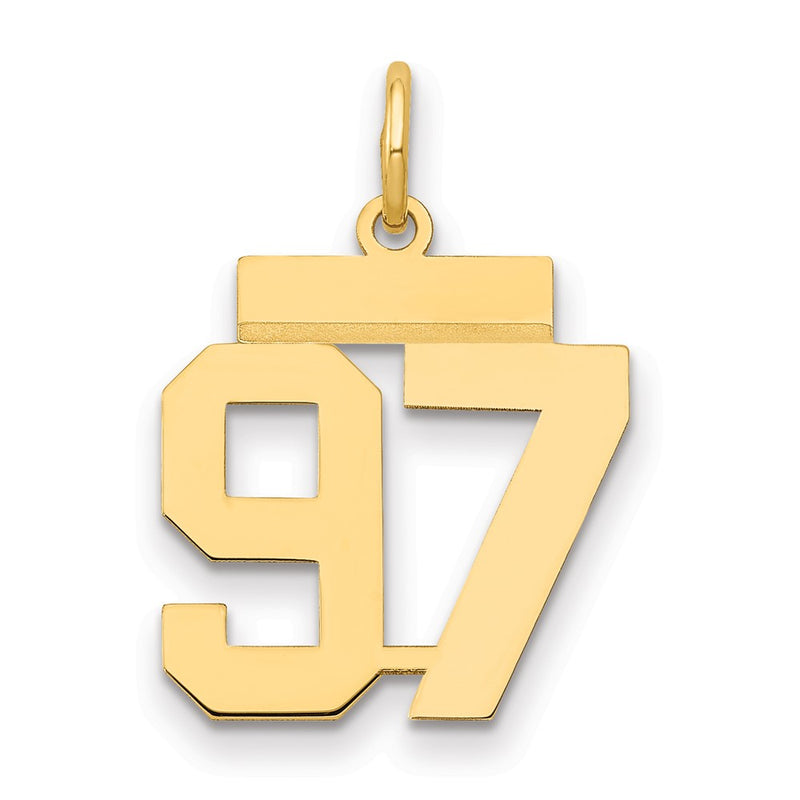 14k Yellow Gold Small Polished Number 97 Charm