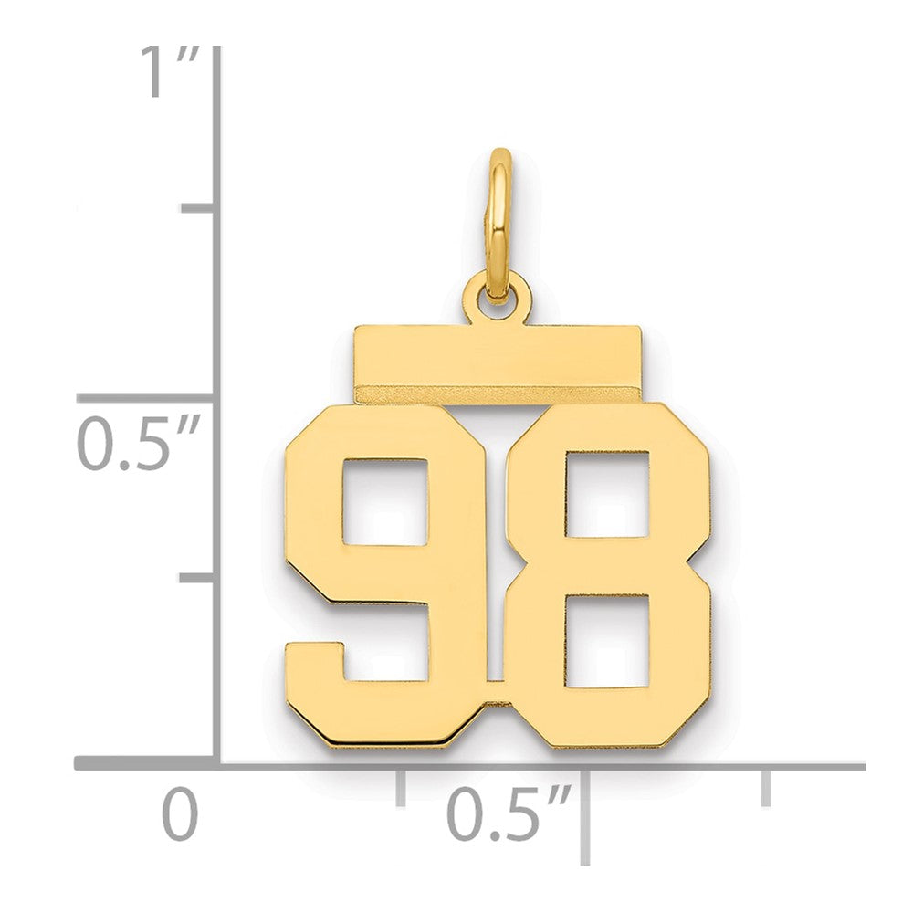 14k Yellow Gold Small Polished Number 98 Charm