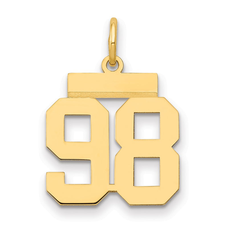 14k Yellow Gold Small Polished Number 98 Charm