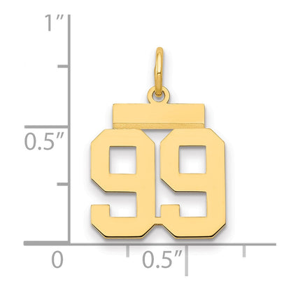 14k Yellow Gold Small Polished Number 99 Charm