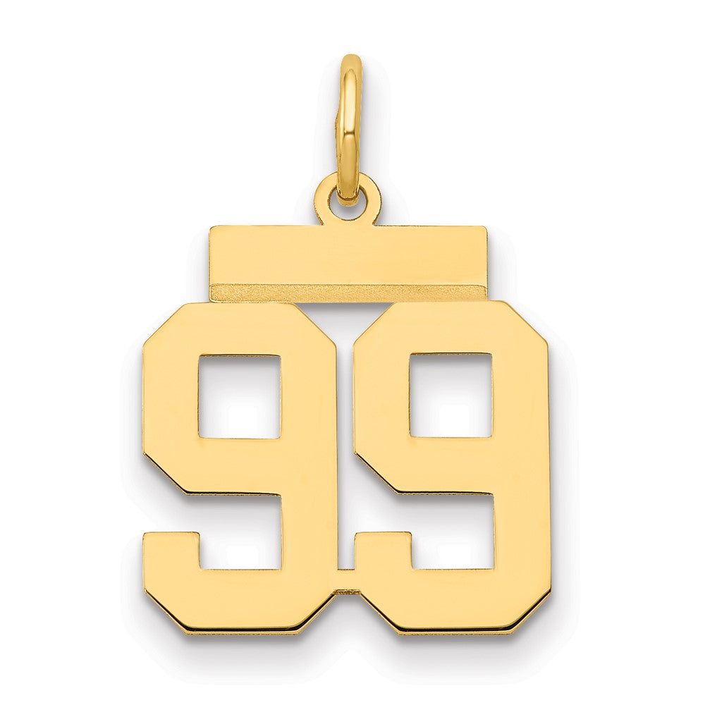 14k Yellow Gold Small Polished Number 99 Charm