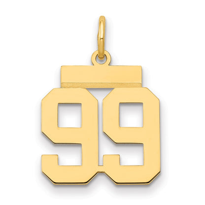 14k Yellow Gold Small Polished Number 99 Charm