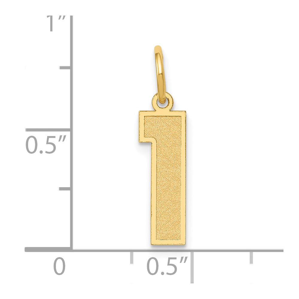 14k Yellow Gold 14k Medium Satin Number 1 Charm
