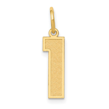 14k Yellow Gold 14k Medium Satin Number 1 Charm