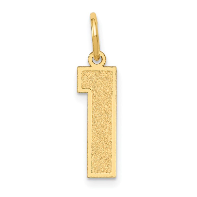 14k Yellow Gold 14k Medium Satin Number 1 Charm