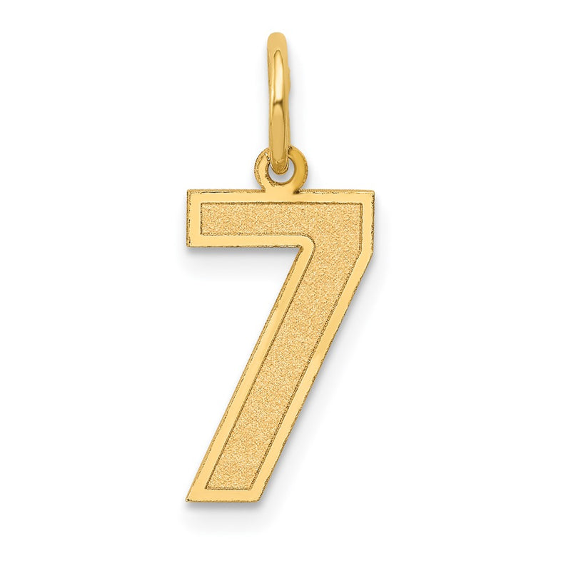 14k Yellow Gold 14k Medium Satin Number 7 Charm