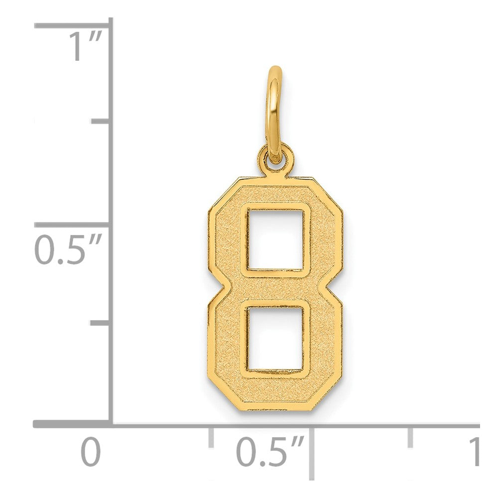 14k Yellow Gold 14k Medium Satin Number 8 Charm