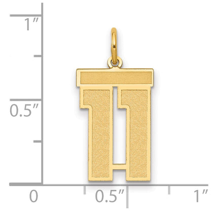 14k Yellow Gold 14k Medium Satin Number 11 Charm