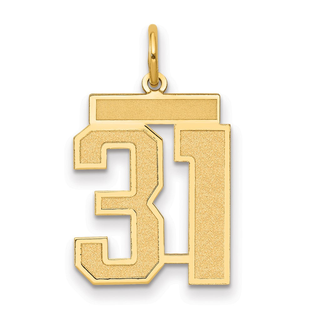 10K Yellow Gold Medium Satin Number 31 Charm