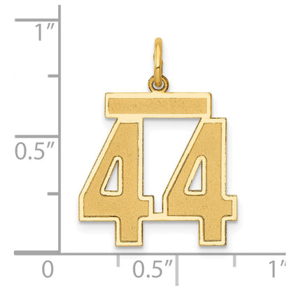 14k Yellow Gold 14k Medium Satin Number 44 Charm