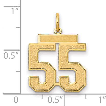 10K Yellow Gold Medium Satin Number 55 Charm