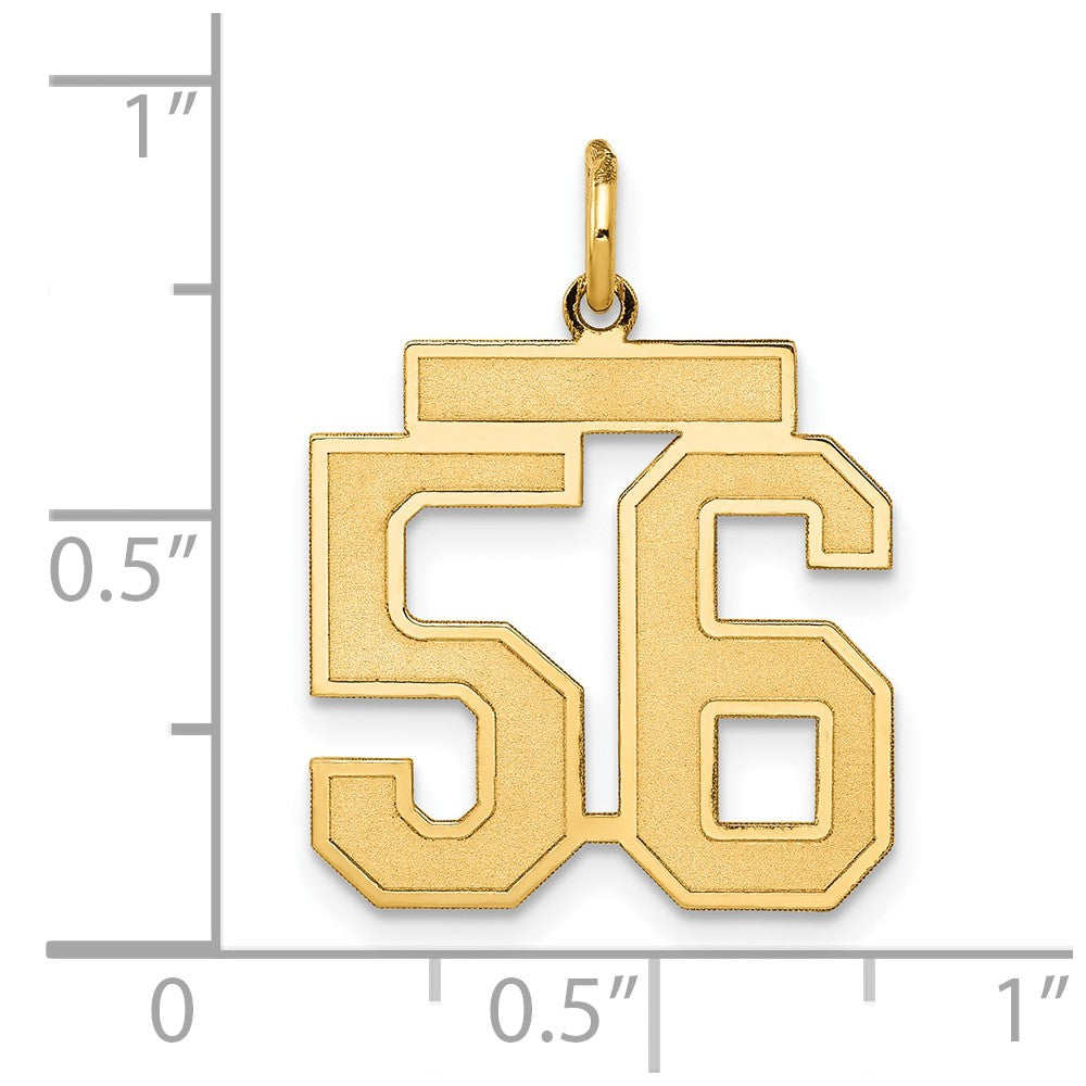 10K Yellow Gold Medium Satin Number 56 Charm