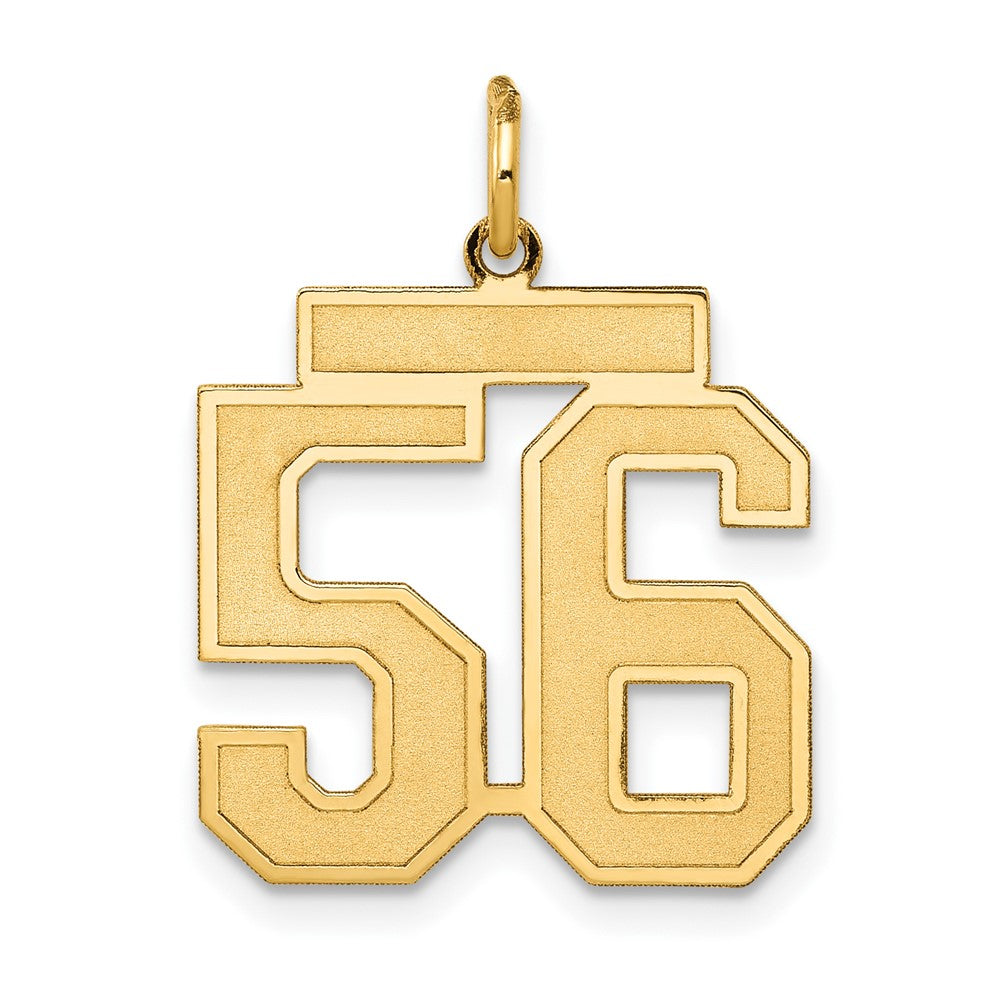 10K Yellow Gold Medium Satin Number 56 Charm